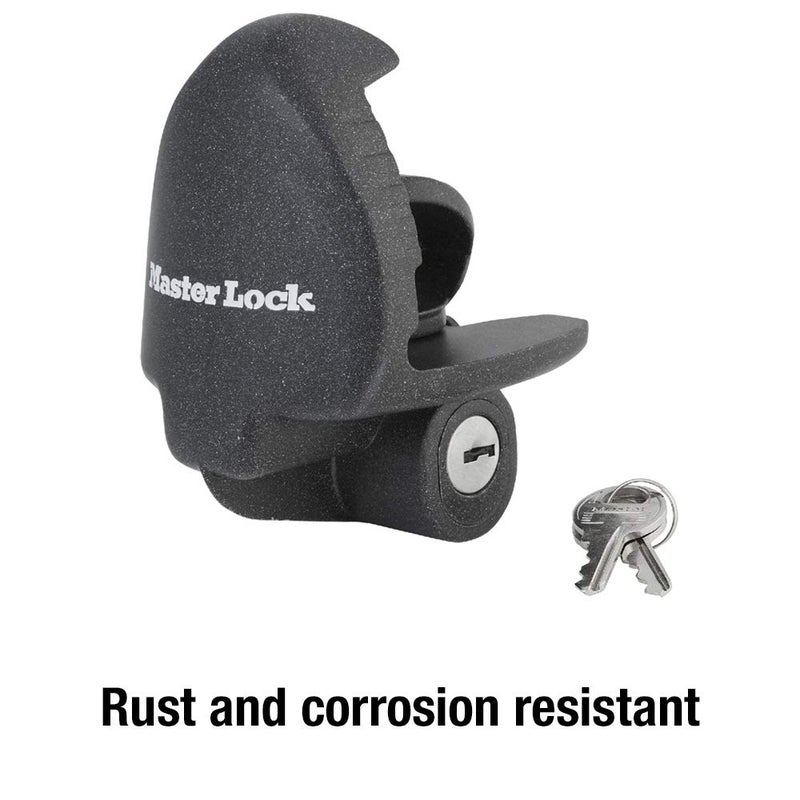 Master Lock Black Universal Size Trailer Hitch Lock, Trailer Coupler Lock for Securing RVâ€™s, Horse Trailers, Tool Trailers and More, 379ATPY - Image 5